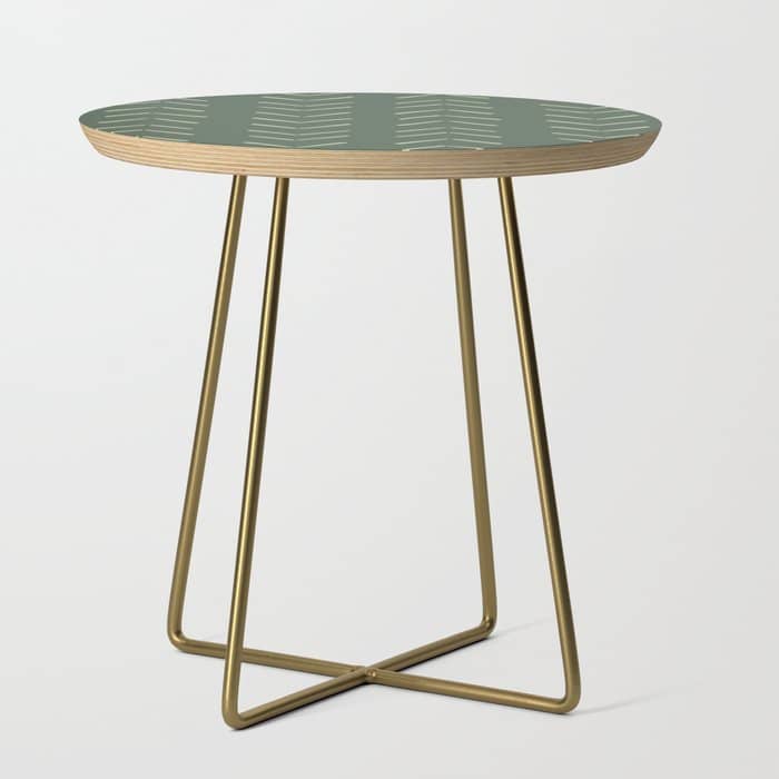 Boho Big Arrows In Leaf Green Side Table