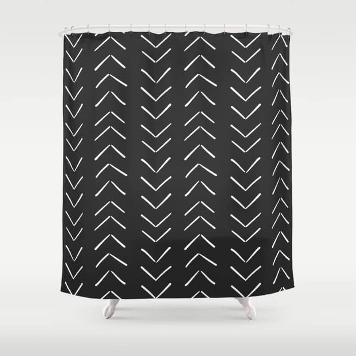 Boho Big Arrows In Black And White Shower Curtain