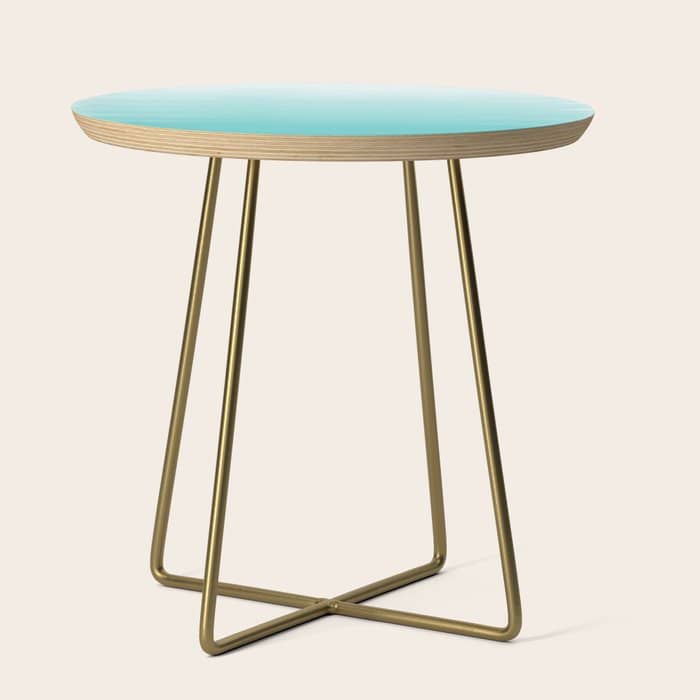 Modern Teal Watercolor Gradient Ombre Brushstrokes Pattern Side Table