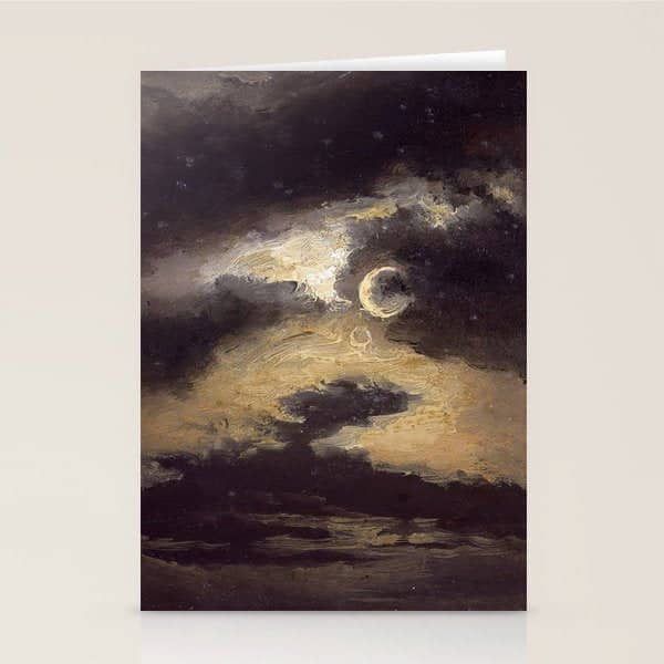 "Clouds In Moonlight" By Knud Baade, 1843 Stationery Card