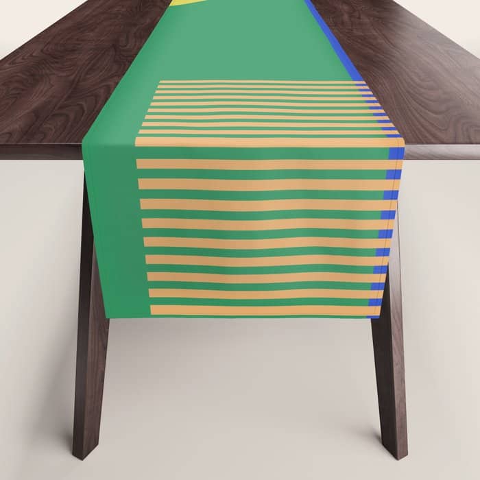 Colorful Abstract Geometric Modern Art Table Runner