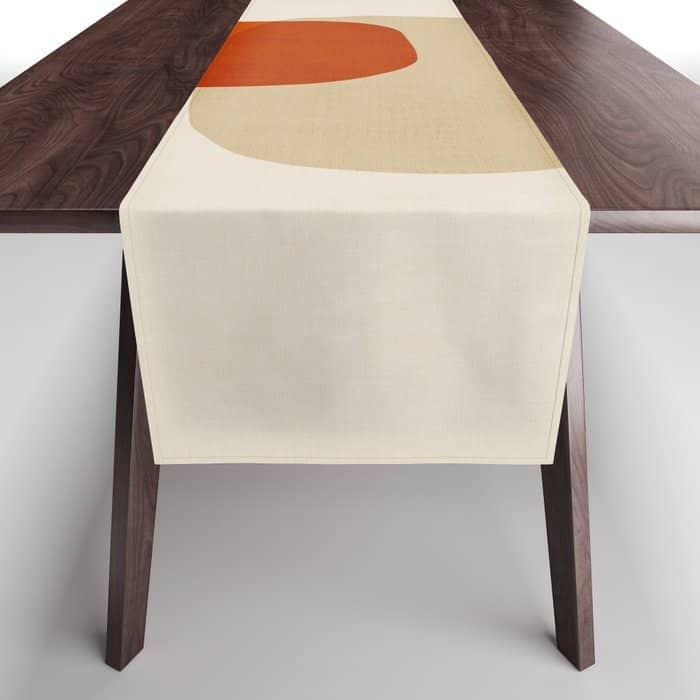 Modern Abstract Earth Tones Artwork Table Runner