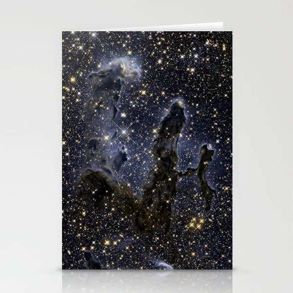 Pillars Of Creation / Eagle Nebula In Infrared (Nasa/Esa Hubble Space Telescope) Stationery Card