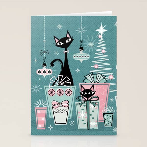 Vintage Kitty Christmas Ii Sxs6- ©Studioxtine Stationery Card