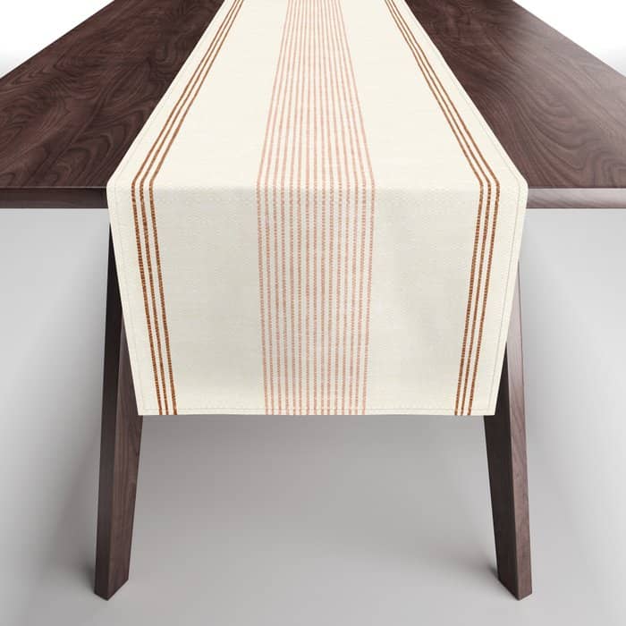 Ivy Stripes - Cream, Rust And Terracotta Table Runner