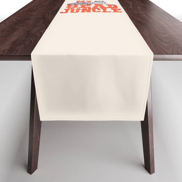 My Head Is A Jungle-Tiger Typography Table Runner