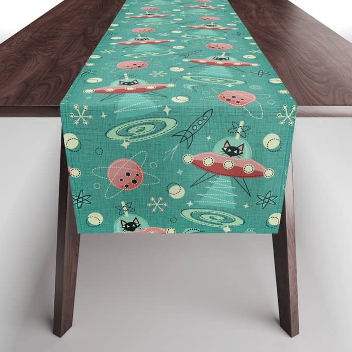 Atomic Cats In Space - ©Studioxtine Table Runner