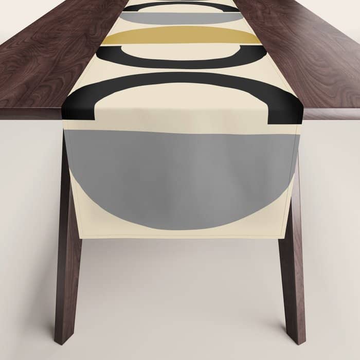 Mid Century Modern Half Circle Pattern 581 Winter Table Runner