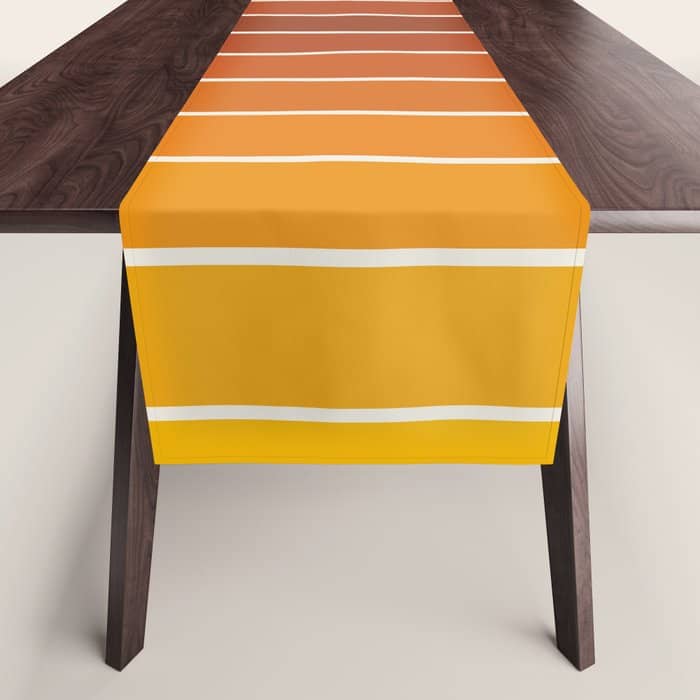 Gradient Arch Ix Retro Orange Mid Century Modern Rainbow Table Runner