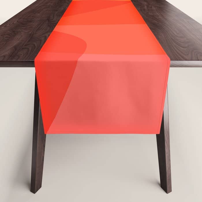 Abstract Organic Shapes In Red Table Runner