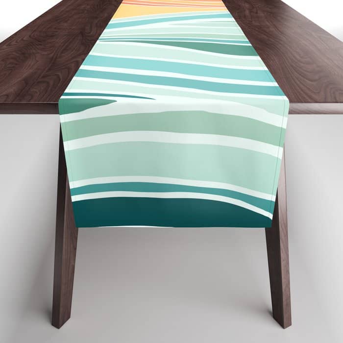 Sea And Sky Abstract Landscape Table Runner