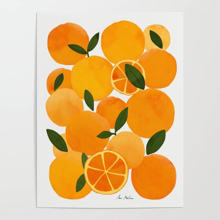 Mediterranean Oranges Still Life  Poster