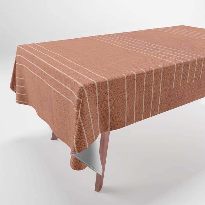 Minimal, Pattern, Boho Prints, Terracotta Tablecloth