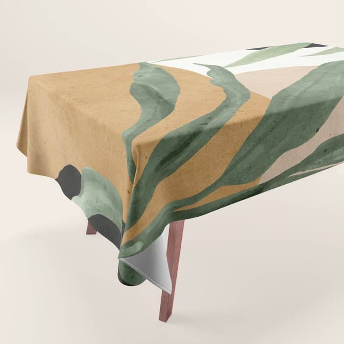 Abstract Art Tropical Leaves 4 Tablecloth