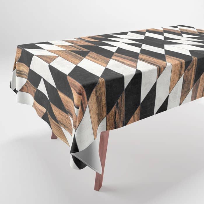 Urban Tribal Pattern No.13 - Aztec - Concrete And Wood Tablecloth