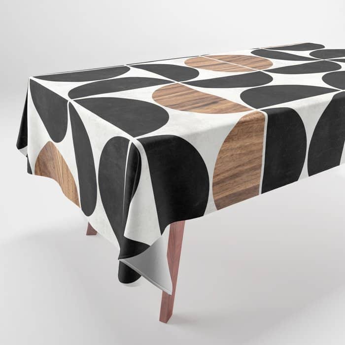 Mid-Century Modern Pattern No.1 - Concrete And Wood Tablecloth