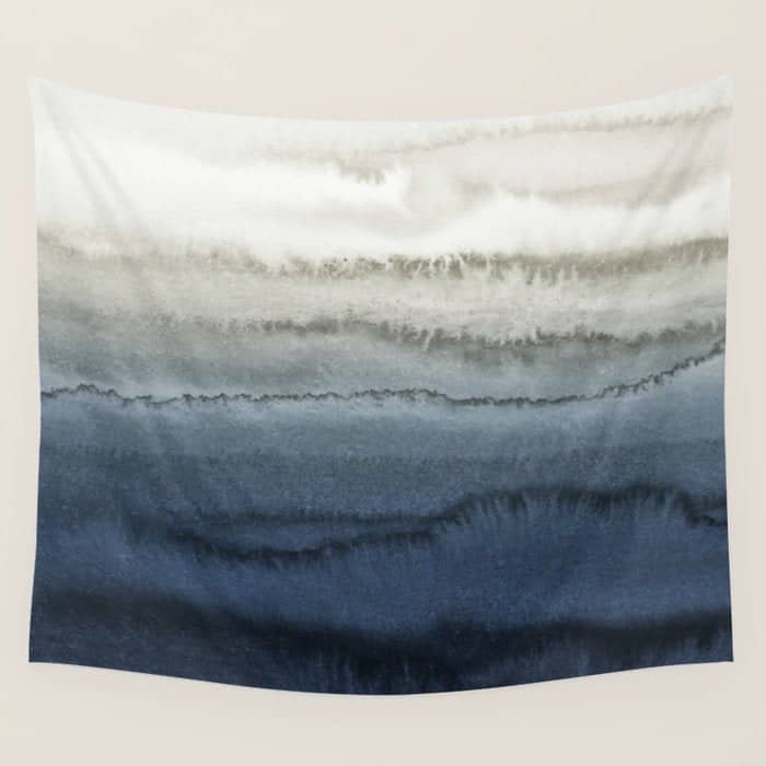 Within The Tides - Crushing Waves Blue Wall Tapestry