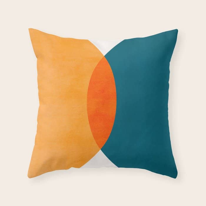 Mid Century Eclipse / Abstract Geometric Throw Pillow