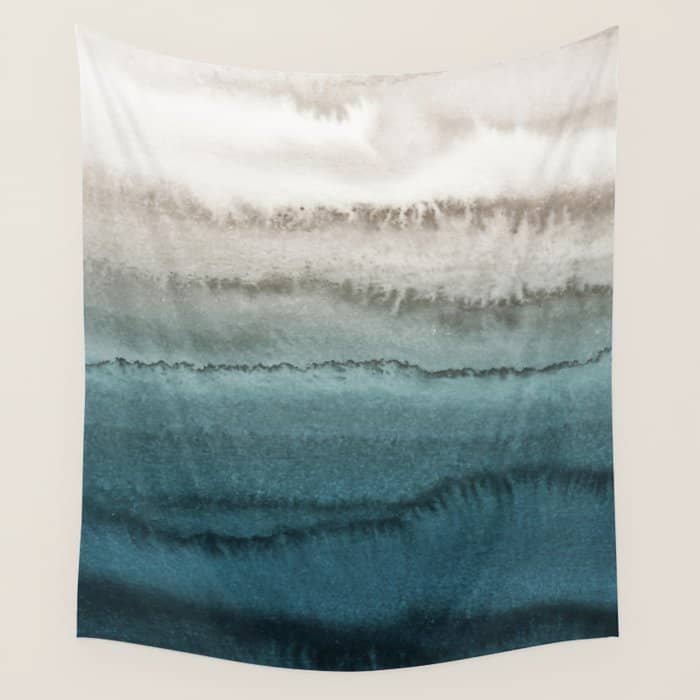 Within The Tides - Crashing Waves Teal Wall Tapestry