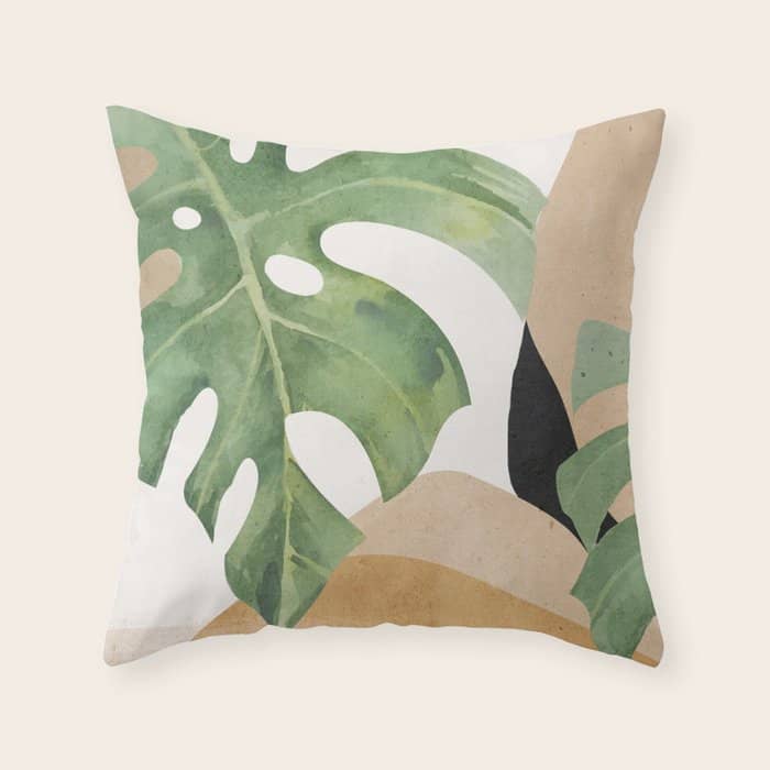 Abstract Art Tropical Leaves 3 Throw Pillow