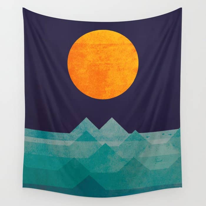 The Ocean, The Sea, The Wave - Night Scene Wall Tapestry