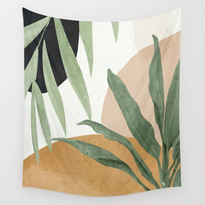 Abstract Art Tropical Leaves 4 Wall Tapestry