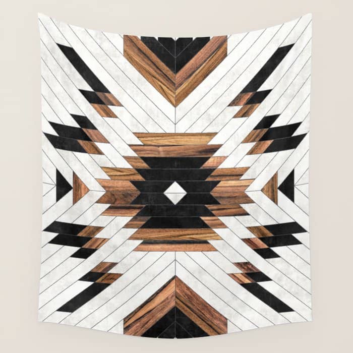 Urban Tribal Pattern No.5 - Aztec - Concrete And Wood Wall Tapestry