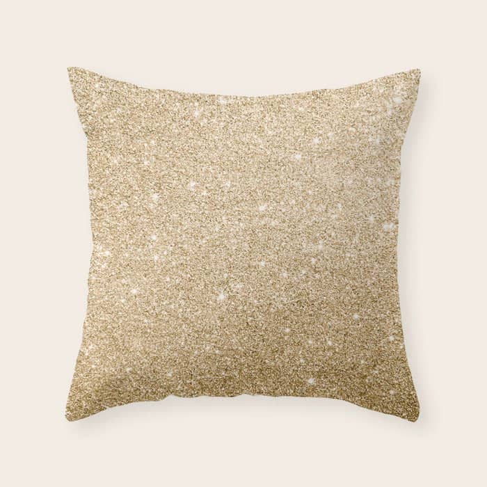 Modern Abstract Elegant Chic Gold Glitter Throw Pillow