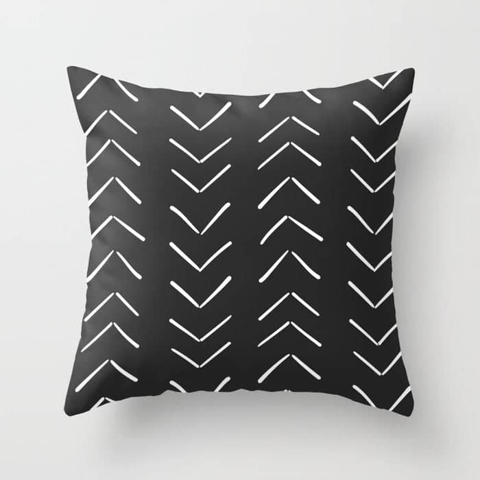 Boho Big Arrows In Black And White Throw Pillow