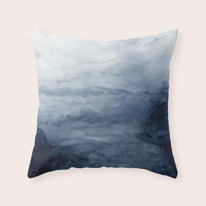 Indigo Abstract Painting | No.2 Throw Pillow