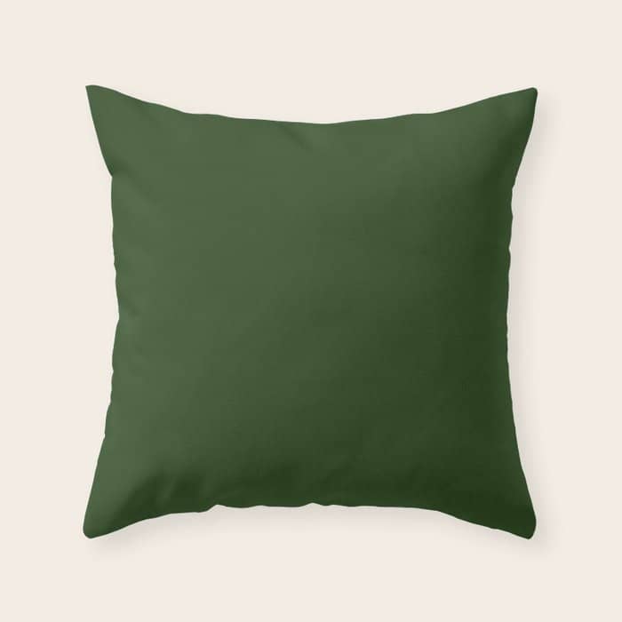 Solid Dark Forest Green Simple Solid Color All Over Print Throw Pillow