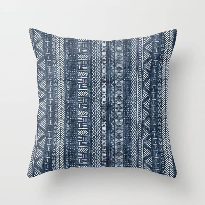 Funky Vertical Stripe In Indigo Throw Pillow