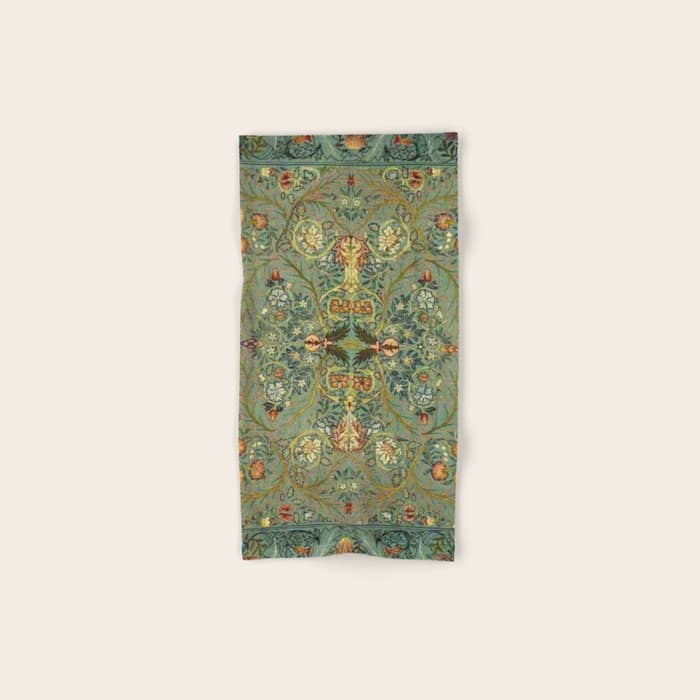 William Morris Antique Acanthus Floral Bath Towel