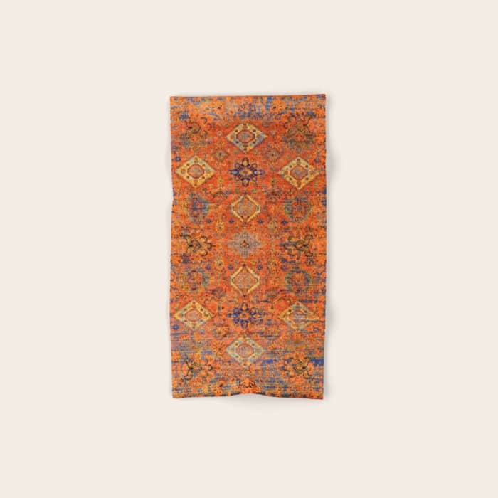 Oriental Vitange Moroccan Rug Design Bath Towel