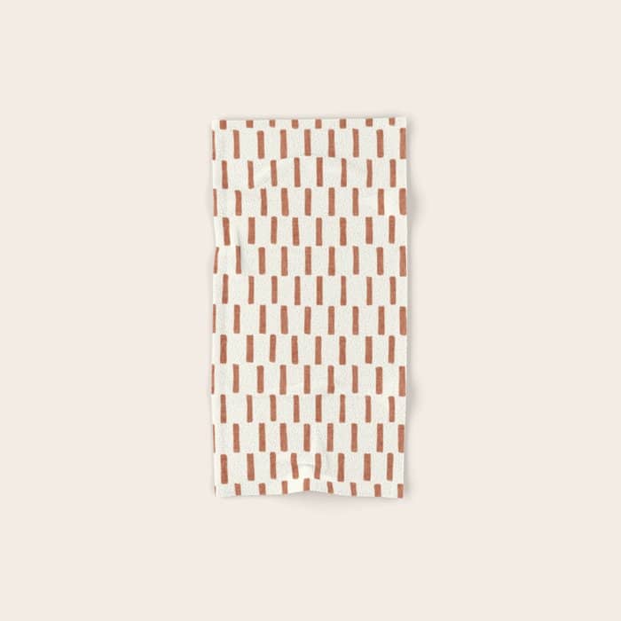 Block Print Dash - Terra Cotta Bath Towel