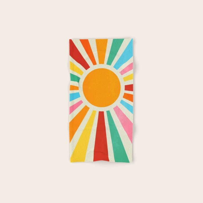 Retro Sunrise: Rainbow Edition Bath Towel