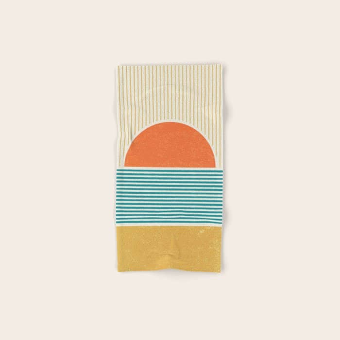 Sun Beach Stripes - Mid Century Modern Abstract Bath Towel