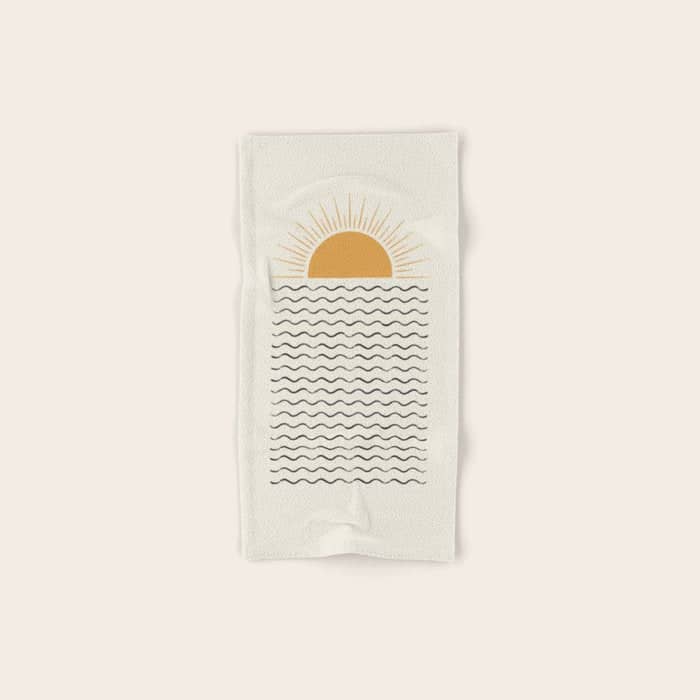 Sunrise Ocean -  Mid Century Modern Style Bath Towel