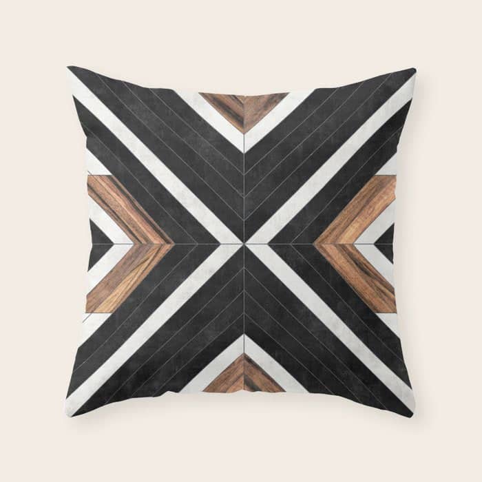 Urban Tribal Pattern No.1 - Concrete And Wood Throw Pillow