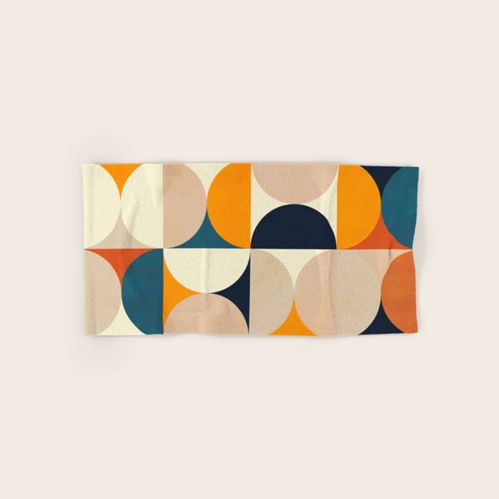 Mid Century Abstract Shapes Fall Winter 1 Bath Towel