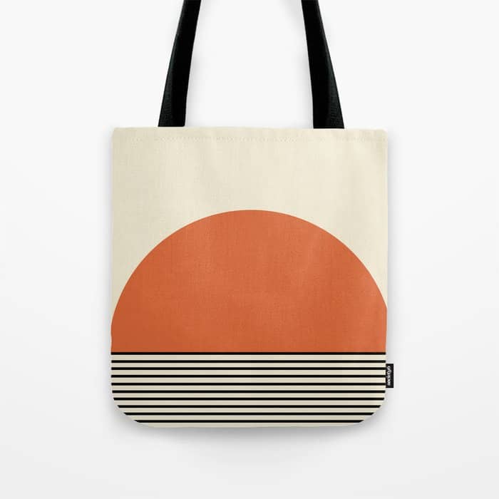 Sunrise Sunset I - Orange Black Tote Bag