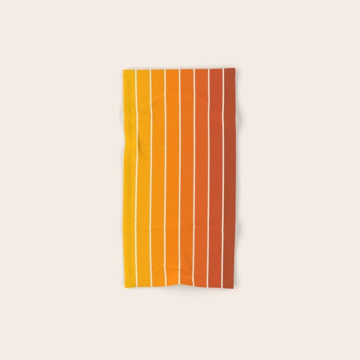 Gradient Arch Ix Retro Orange Mid Century Modern Rainbow Bath Towel