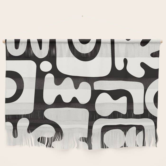 Abstract Black&White Cutouts Wall Hanging