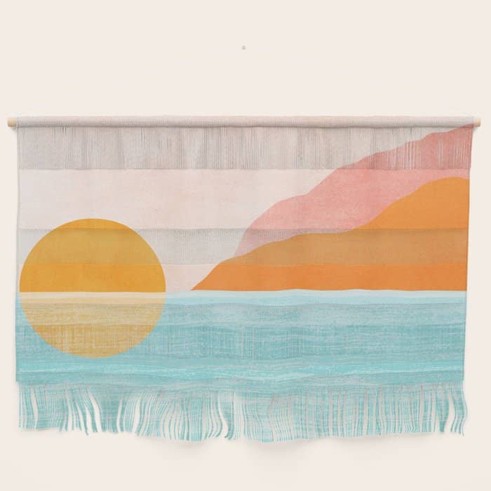 Island Sunset Abstract Landscape Wall Hanging