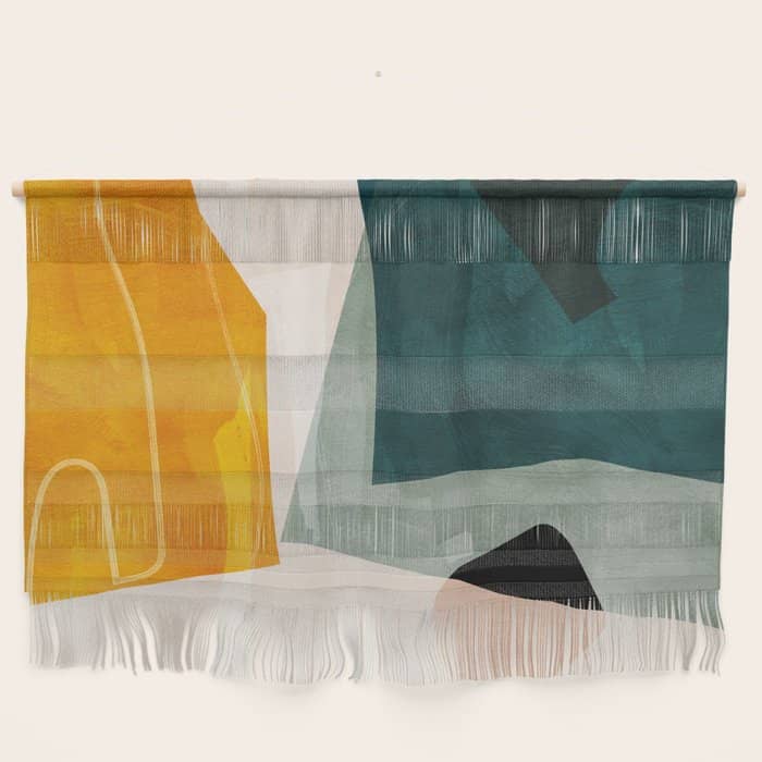 Mid Century Shapes Abstract Painting 3 Wall Hanging