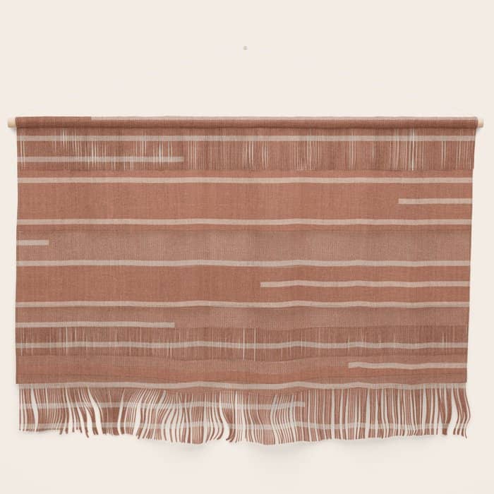 Geometric Art, Colorful Stripes, Terracotta Wall Hanging
