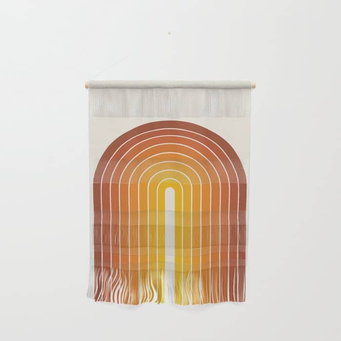 Gradient Arch Ix Retro Orange Mid Century Modern Rainbow Wall Hanging