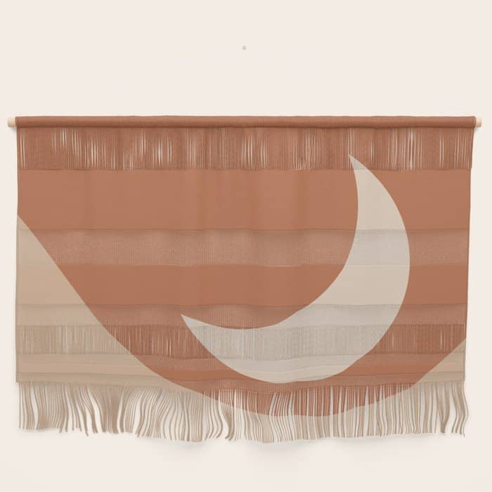 Moonrise Minimalism - Orange Wall Hanging