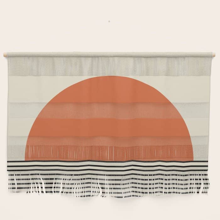 Sunrise Sunset I - Orange Black Wall Hanging