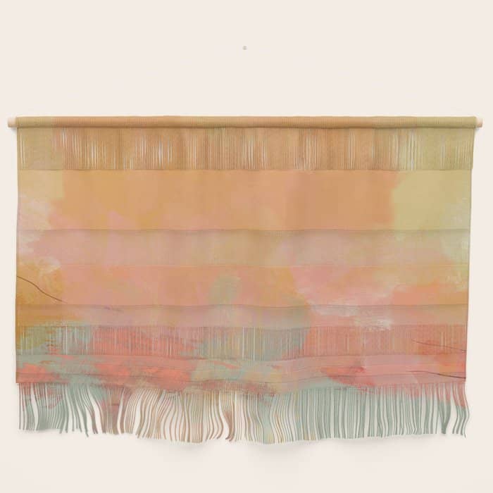 Abstract Peach Sky On Mint Sea Wall Hanging